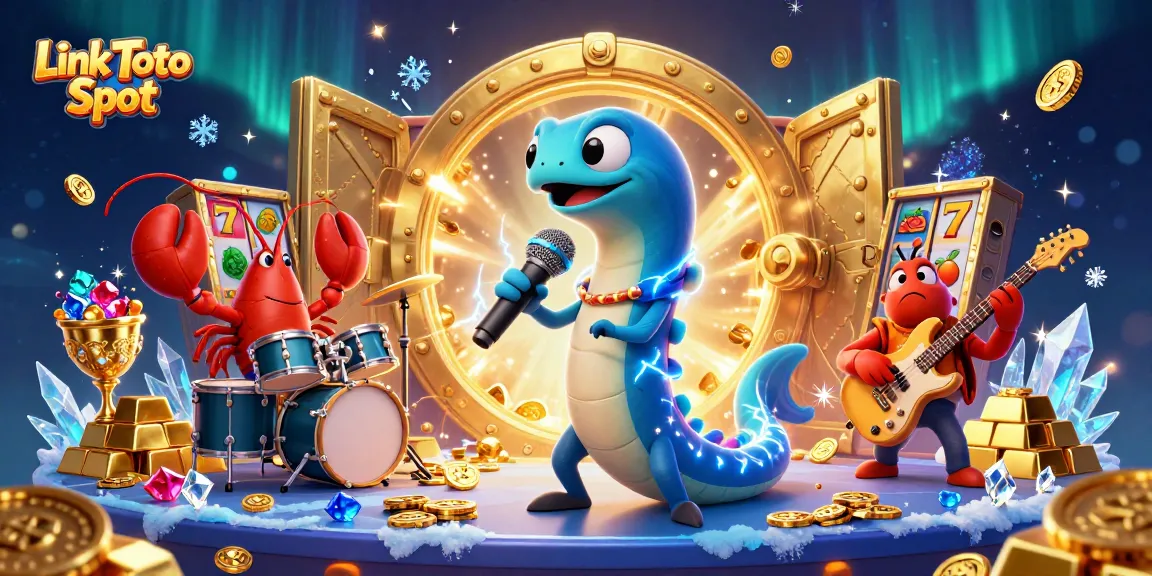 Engage with Link Toto Slot featuring a vibrant underwater casino scene with an electric eel DJ.