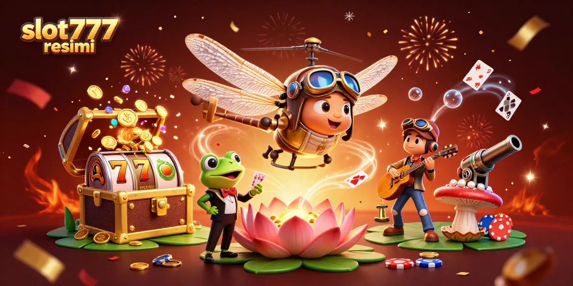 Engage in thrilling gaming action with slot777 resmi showcasing colorful cards, treasure, and characters.