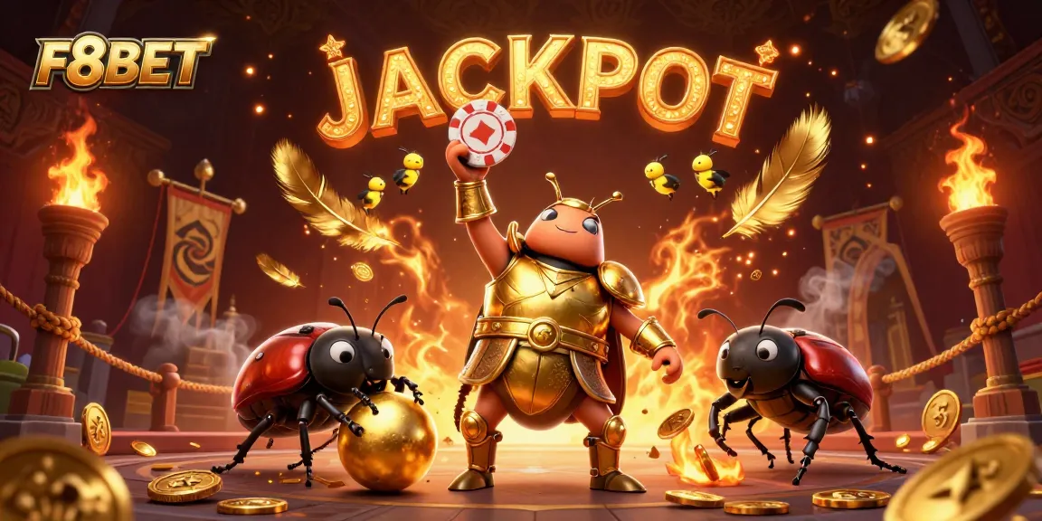 Experience thrilling gameplay at F8BET with vibrant 3D characters celebrating a big jackpot.