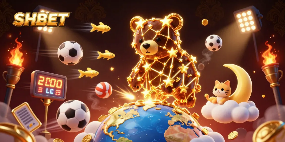 Experience winning at SHBET with a vibrant, dynamic casino scene powered by stars and sports elements.