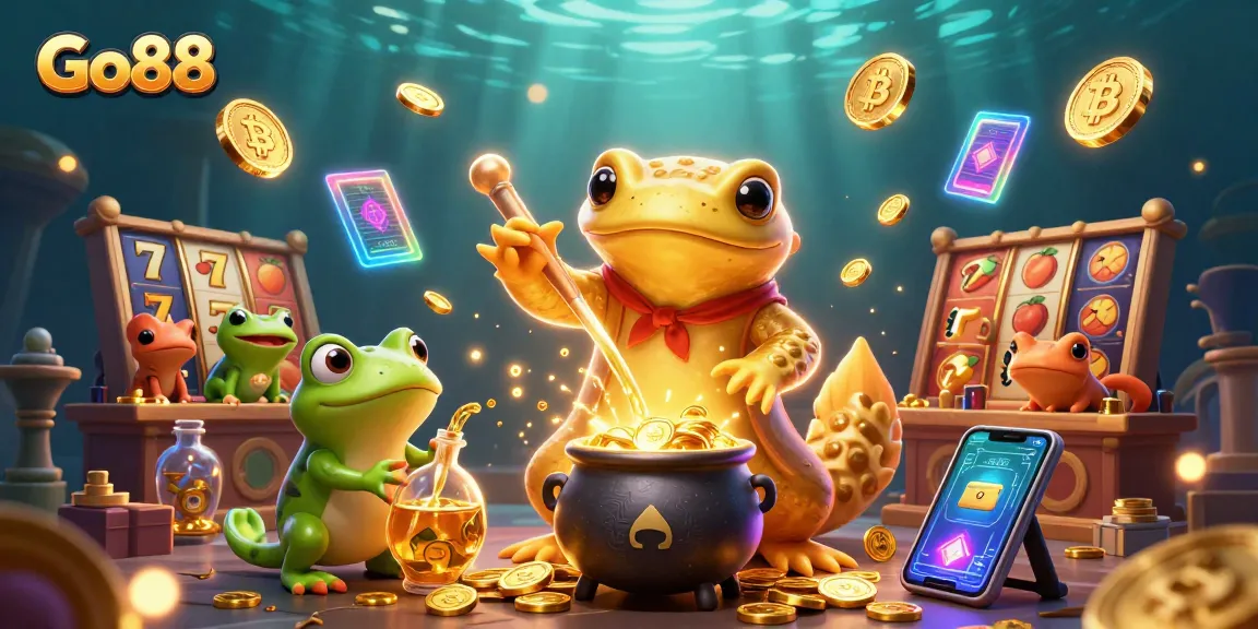 Experience Go88's thrilling slot games with vibrant golden characters and dynamic casino elements