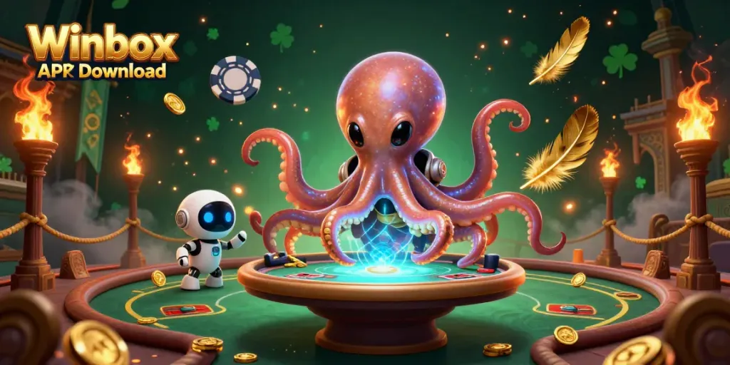 Experience the thrill of online gaming with Winbox APK Download in a captivating 3D illustration.