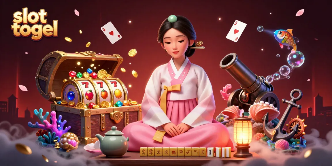 Experience exciting slot togel action with a serene Asian woman in an elegant hanbok.