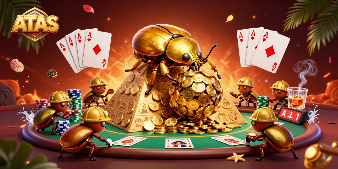 Engage with ATAS to explore the thrilling gold-coin adventure in this vibrant online casino illustration.