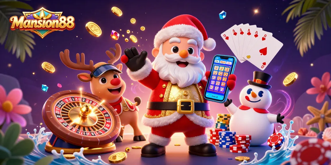 Mansion88 menghadirkan suasana kasino dengan Santa, rusa, dan manusia salju dalam permainan dadu yang seru