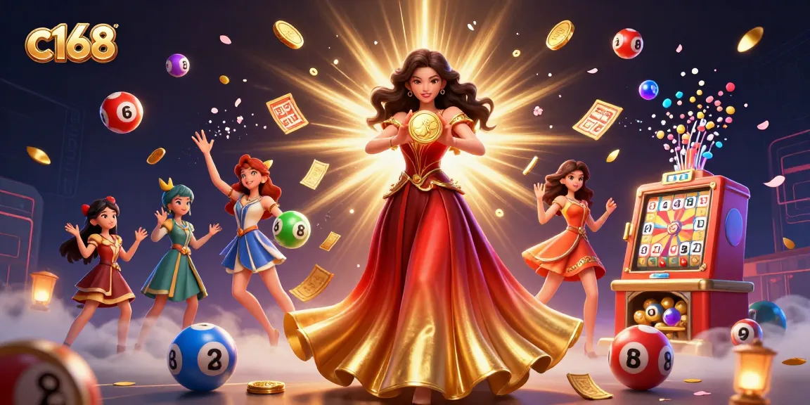 Experience the excitement of c168 with vibrant graphics and golden winnings raining down.