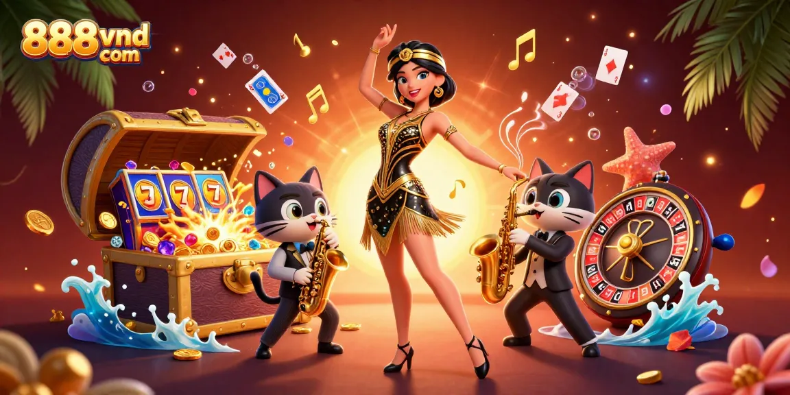 Experience thrilling gambling with 888vnd com featuring colorful slots and lively casino elements.