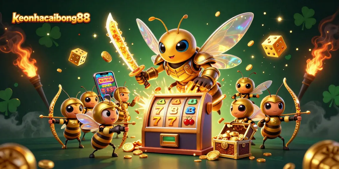 Experience exciting jackpots with keonhacaibong88 in this vibrant 3D casino scene.