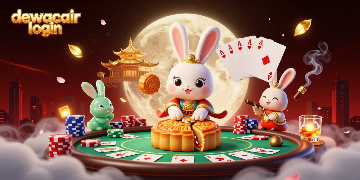Experience the vibrant gaming scene with dewacair login amidst swirling poker chips and festive decor.