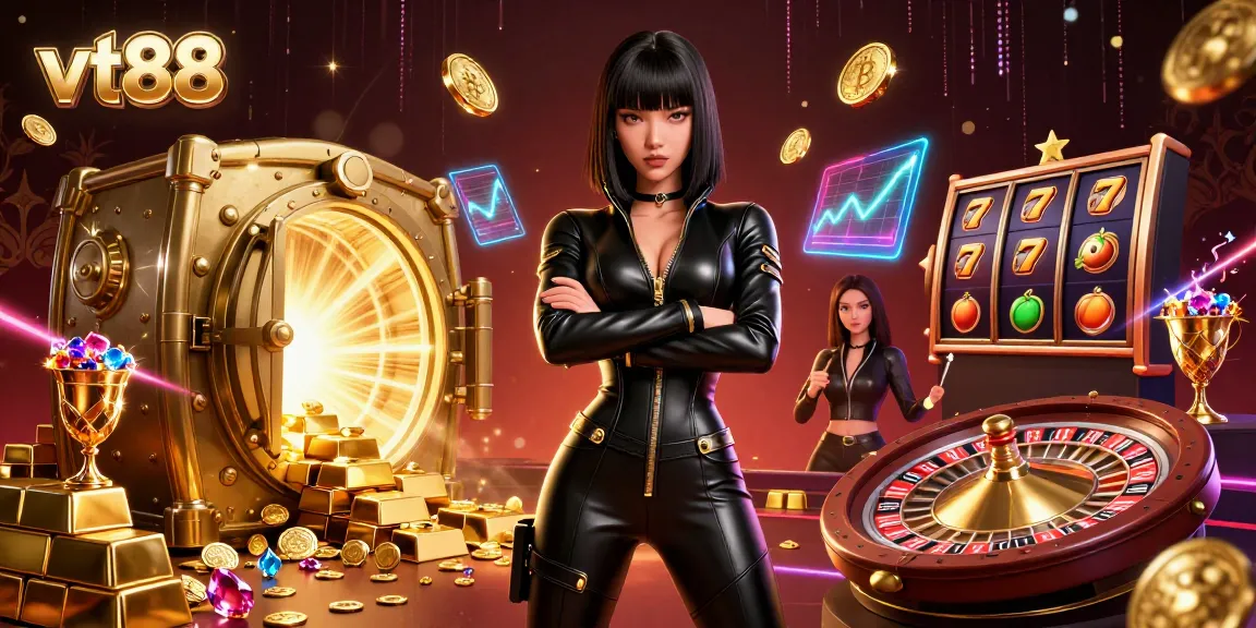 Spin and win with vt88 in a vibrant casino scene packed with excitement and luxury.