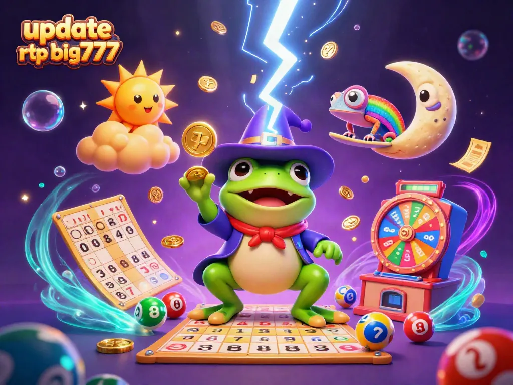 Experience the excitement of update rtp big777 with a magical scene of a weather wizard frog and lucky symbols.