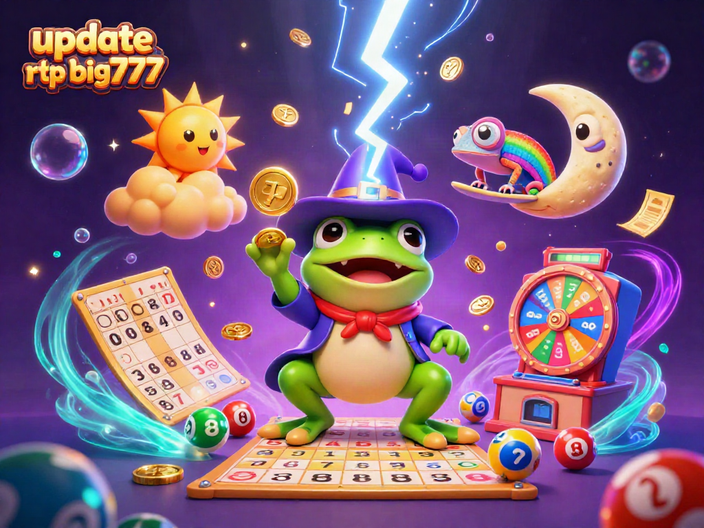 Experience the excitement of update rtp big777 with a magical scene of a weather wizard frog and lucky symbols.