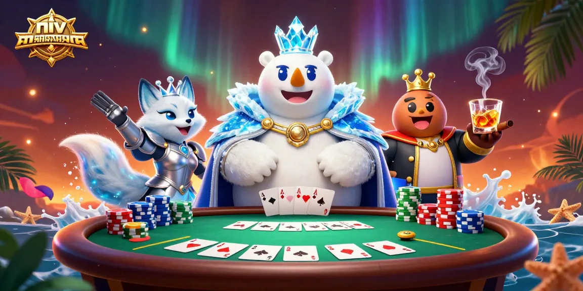 Experience high-stakes action with nvsadmissionclasssix featuring an ice king polar bear and vibrant poker elements.