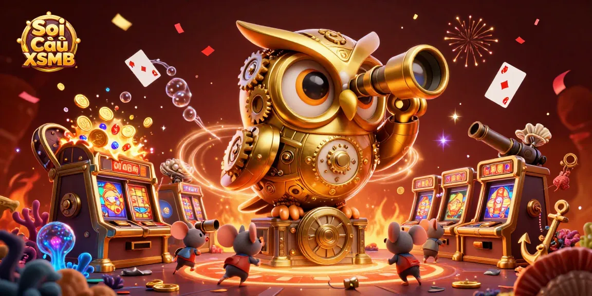 Soi Cầu XSMB reveals hot lottery numbers in a vibrant casino scene filled with animated characters