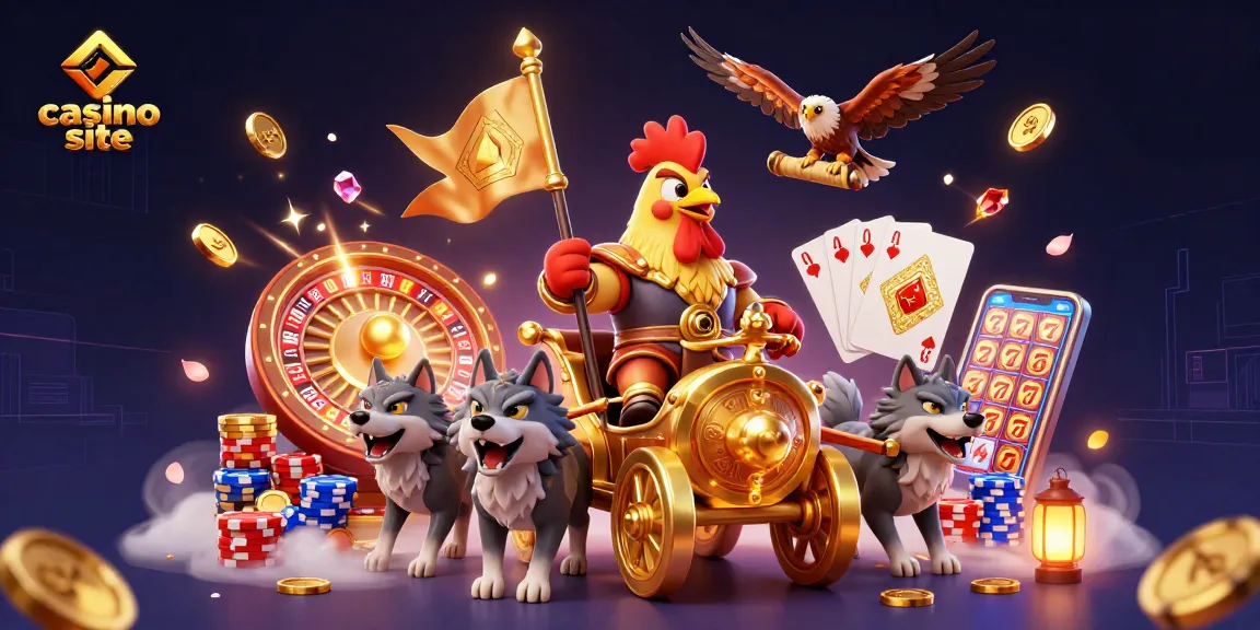 Engage with top casino site features in this vibrant 3D illustration full of action.