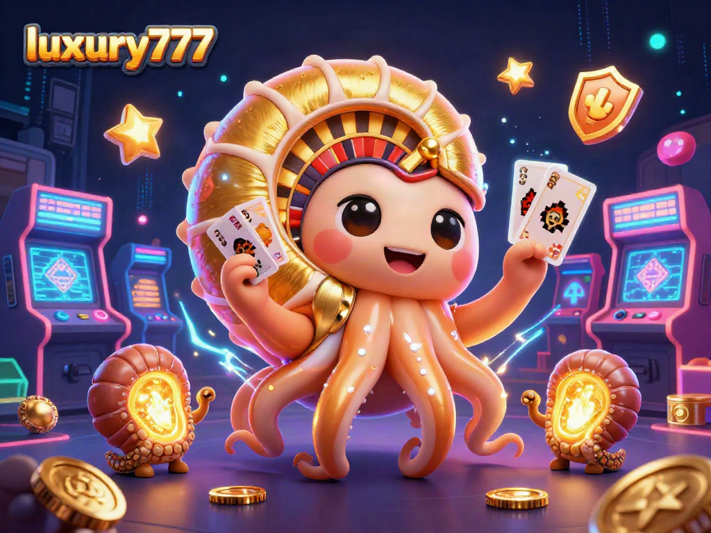 Experience luxury777 casino gameplay with 3D nautilus and vibrant gaming elements in this captivating scene.