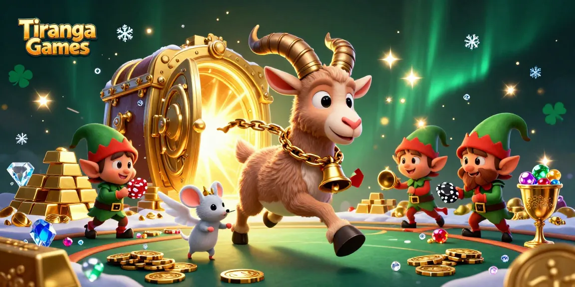 Tiranga Games features festive casino chaos with Krampus, angel mouse, and elf gremlins stealing chips