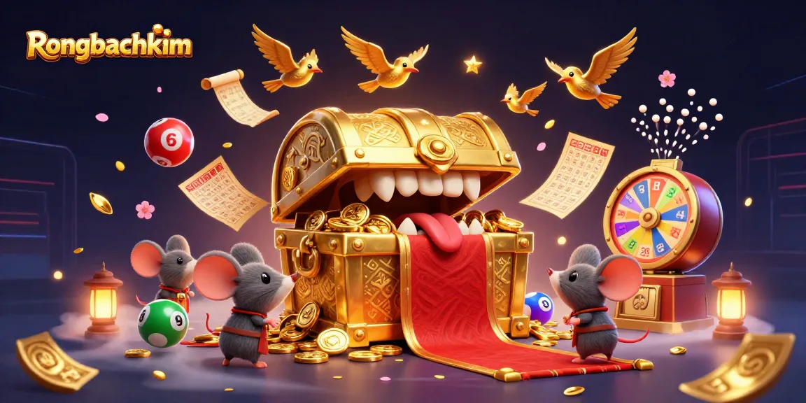 Generate excitement with Rongbachkim's lively lottery scene filled with colorful dynamic elements.