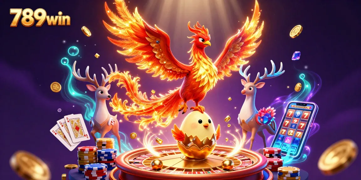 Experience thrilling wins at 789win with vibrant casino elements and mystical characters.